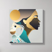 Abstrake Eleganz in Blaugrün und gold # 1 Canvas Afdruk (Voorkant)