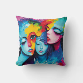 abstrakte Engel in Öl, fantastisches Gemälde Motiv Kussen