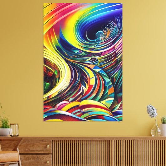 Abstrakte Kunst Canvas Afdruk (Insitu (Woonkamer))