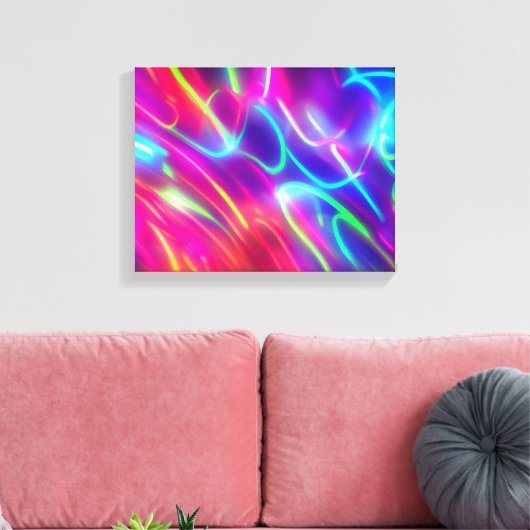 Abstrakte Neonfarben Canvas Afdruk (Insitu (Woonkamer))
