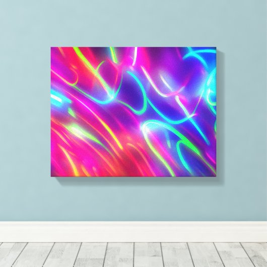 Abstrakte Neonfarben Canvas Afdruk (Insitu (Houten vloer))