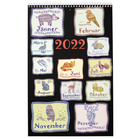 Abstrakter Tribal Tiere aus Europa Kalender (Hoes)