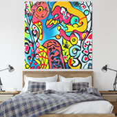 Abstraktes buntes Kunstwerk Canvas Afdruk (Insitu (Slaapkamer))