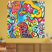 Abstraktes buntes Kunstwerk Canvas Afdruk (Insitu (Woonkamer))