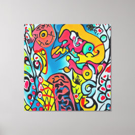 Abstraktes buntes Kunstwerk Canvas Afdruk