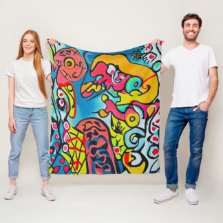 Abstraktes Design Fleece Deken