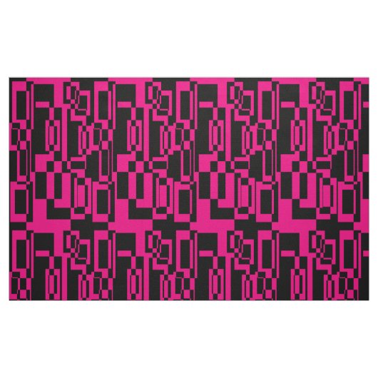 Abstraktes Pink/Schwarz Muster  Formen Stof (Fat Quarter)