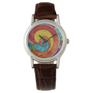 Abstraktes Schnecken Muster, multicolor Horloge