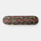 Abstrato entalhado em mogno e vermel ho escuro skateboard (Horizontaal)