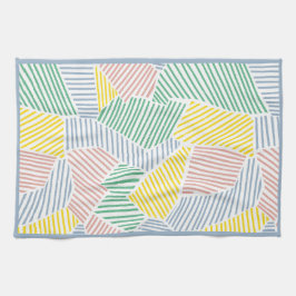 Abstrut vormpatroon met levendige kleurlijnen theedoek