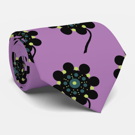 ABtsrcat Minimal Flowers Stropdas (Opgerold)