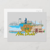Abu Dhabi, beroemde stad van de Verenigde Arabisch Briefkaart (Voorkant / Achterkant)