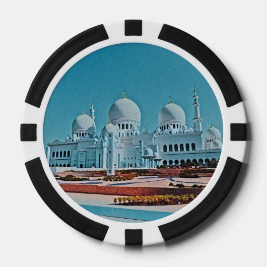 Abu Dhabi Mosque schilderij Poker Chips (Voorkant)
