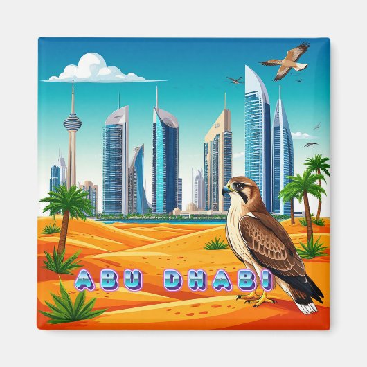 🌴 Abu Dhabi Reis Souvenir Aandenken 🕌 Magneet (Voorkant)