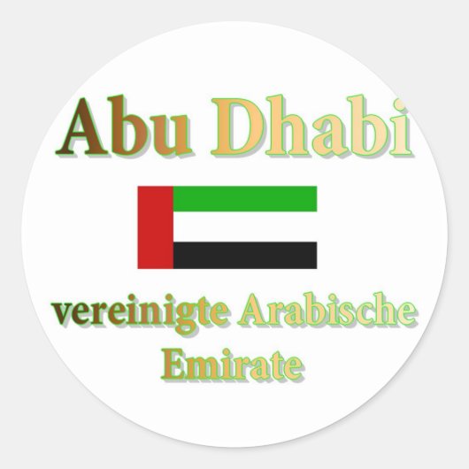 Abu Dhabi Ronde Sticker (Voorkant)