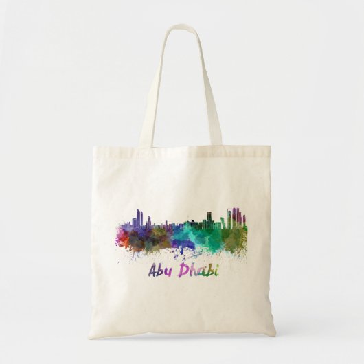 Abu Dhabi skyline in watercolor Tote Bag (Voorkant)