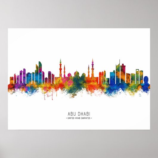 Abu Dhabi UAE Skyline Poster (Voorkant)