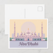 Abu Dhabi VAE Pastelreizen Briefkaart (Voorkant / Achterkant)