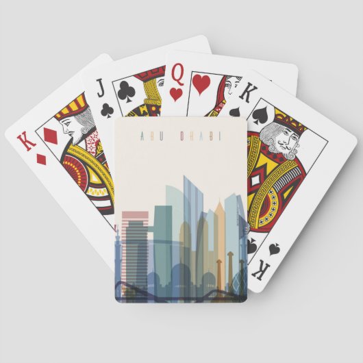 Abu Dhabi, Verenigde Arabische Emiraten | City Sky Pokerkaarten (Achterkant)