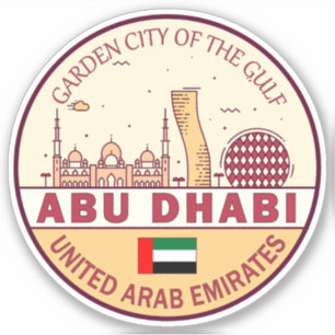 Abu Dhabi Verenigde Arabische Emiraten Stad Skylin Sticker