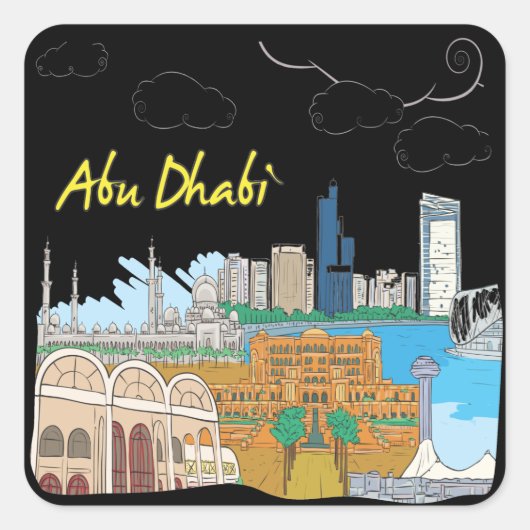 Abu Dhabi Vierkante Sticker (Voorkant)