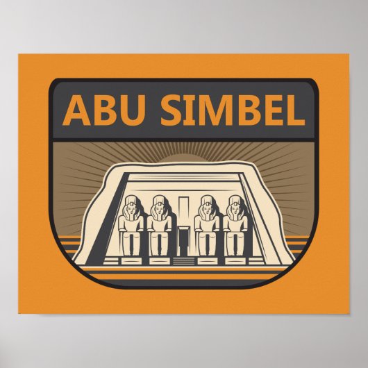 Abu Simbel Egypt Revel Art Retro Poster (Voorkant)