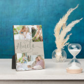 Abuela Calligraphie 4 Photo Tabletop Beige Plaque (Côté)