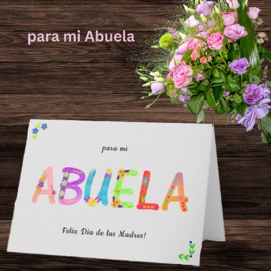 Abuela Carte Florale Bohème Florale de la Fête des