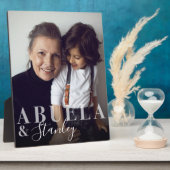 Abuela & Grandchild Script Naam Foto Bewaren Fotoplaat (Zijkant)