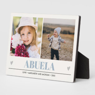 ABUELA Grandchildren 2 Photo BLUE GRAY HEARTS Fotoplaat