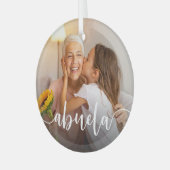 Abuela Grandma Script Overlay Glas Ornament (Voorkant links)