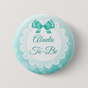 Abuela om Baby shower Blauwgroen kant Button te wo