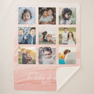Abuela Pink Ombré Sherpa Blanket Deken