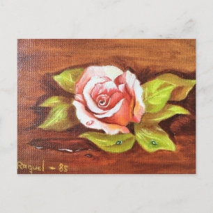 Abuela Raquel's Roze Roos Briefkaart