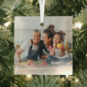 Abuela Script Overlay We Love You Glas Ornament