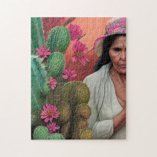 Abuela Surreal Bloemige Digitale Kunst  Legpuzzel