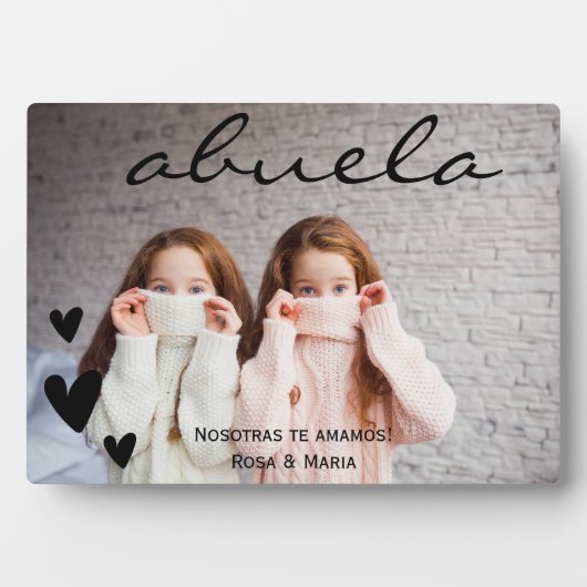 Abuela We Love You Personnalisé Photo Plaque (Devant)