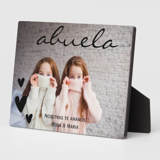Abuela We Love You Personnalisé Photo Plaque (Côté)