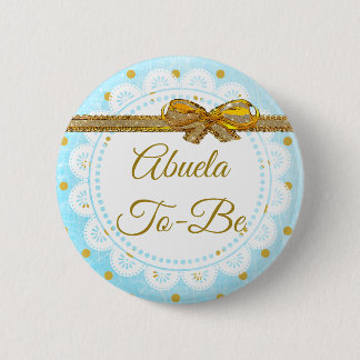 Abuela wordt Baby shower Blue & Gold Button