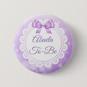 Abuela wordt Baby shower Paarse kant Button