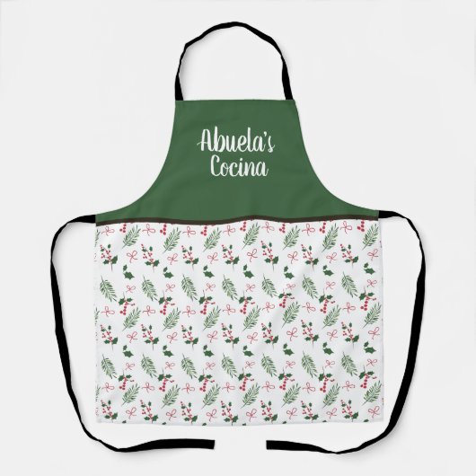 Abuela's Cocina Holly-kerstbaken oma Schort (Voorkant)