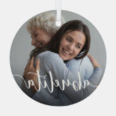 Abuelita Grandma Script Overlay Glas Ornament (Achterkant)