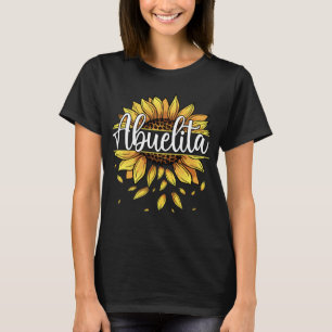 Abuelita met gele zonnebloem bloemengrafische mot t-shirt
