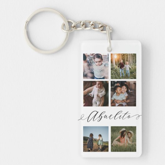 Abuelito-script | Grootkinderen Fotoraster collage Sleutelhanger (Voorkant)