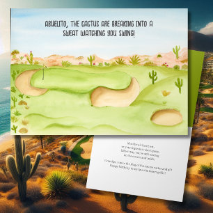 Abuelito, verjaardag woestijn golfbaan aquarel kaart
