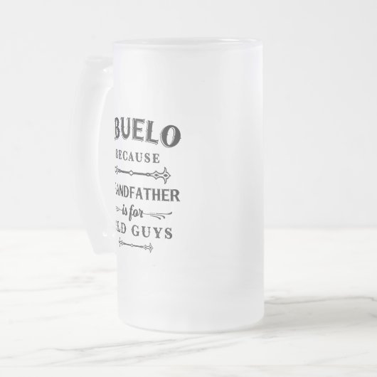 Abuelo | Funny Grandfather is voor oude jongens Matglas Bierpul (Voorkant links)