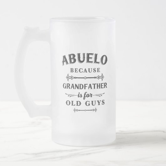 Abuelo | Funny Grandfather is voor oude jongens Matglas Bierpul (Links)