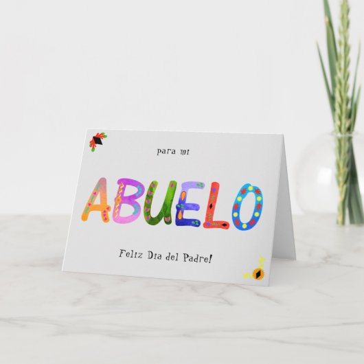 ABUELO gebold Geometric Boho Father's Day Card Kaart (Voorkant)