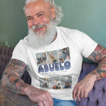 Abuelo Man Myth Legend 6 Photo Collage T-Shirt<br><div class="desc">Le mignon grand-père signifie t-shirt avec 6 photos de famille à remplacer par le vôtre,  le titre "ABUELO",  un dicton personnalisé qui dit "l'homme,  le mythe,  la légende",  et les noms des petits-enfants.</div>