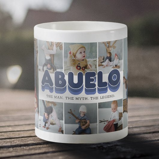 Abuelo Man Myth Légende Photo Collage Café Mug